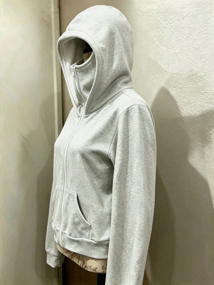 Lalippa Women's Casual Versatile Solid Color Sweatshirt - Grey - View 3