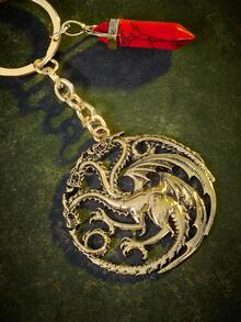 HOUSE OF THE DRAGON X SHEIN 鋅合金復古金屬包包吊飾，龍形吊飾裝飾品 - 混色 - 查看 2