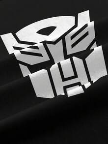 Transformers X SHEIN تي شيرت رجالي بياقة دائرية كاجوال متعدد الاستخدامات للارتداء اليومي بأكمام قصيرة - أبيض - مشاهدة 6