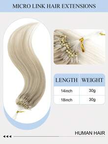 14-18" 30GMicro Loop Hair Extensions,S1001/GREY Color,Invisible Micro Ring Beads With Fishing Line,Smooth And Soft Silky Straight,Easy To Install,No Glue Needed,Volume & Length,Easy To Style,Ideal For People With Thinning Hair,For Salon & Daily Wear - S1001/GREY - View 4