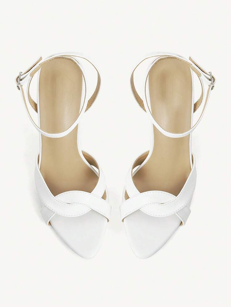 CUCCOO CHICEST Outdoor Women's High-Heeled White Sandals, Fashionable Strappy Roman Women's Shoes, Suitable For Parties And Easter Celebrations - White - View 8