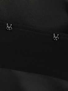 Aveloria Modichic Jaket Kantor Gaya Napoleon Warna Hitam Polos untuk Musim Panas/Gugur, Kancing Depan, Hiasan Bahu, Epaulette, Gesper Logam, Elegan, Berkelas, Kasual, Pas Badan. - Hitam - View 8