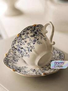 1pc Vintage European Style Luxury Ceramic Coffee/Tea Cup Set, Afternoon Tea Set, Elegant Home Use - Multicolor - View 1