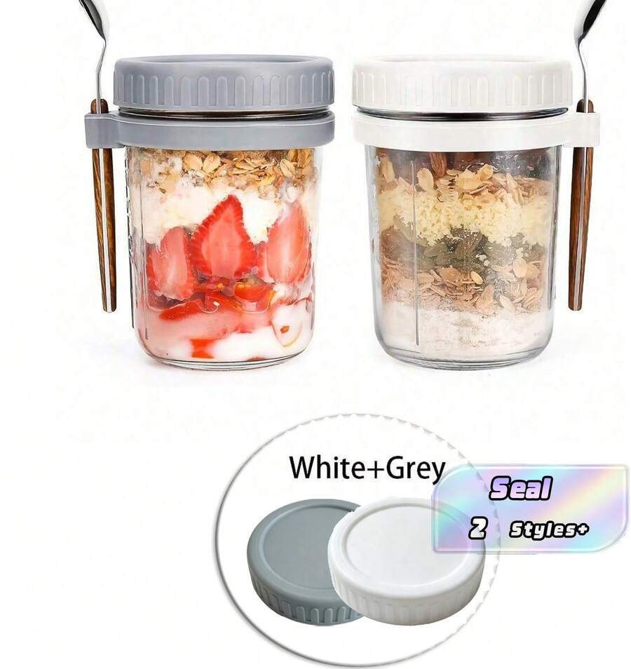1/2 Single Cup Lid (Cup Body Not Included) / Single Cup Body (Lid Not Included; Large Capacity, Portable Salad Cup, Suitable For Yogurt, Cereal, And Milk. If You Do Not Like This Size, Please Do Not Place An Order.) - Multicolor - View 1