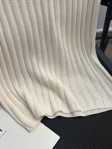 Franclia 休闲优雅的圆领黑白撞色针织短袖修身短袖上衣，适合夏季、假日、春季派对、情人节、海滩、户外活动、度假等场合，白色上衣。 - 杏色 - 查看 6