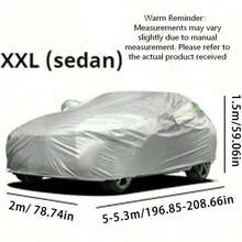 Approximately 16.4T Silver Coated Car Cover, Lightweight, Breathable, Anti-UV, Anti-Rain, Reflective Stripe, Dust-Proof - silver - View 15