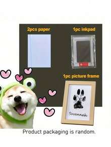 1 Set And Photo Frame Pet Paw Print Kit With Embossing Plate For Dogs Cats Hamsters Small Animals Permanent Clean Smudge Proof Impression Capture Memorial Keepsake Gift For Pet Lovers Owners Anniversary Birthday New Year Home Decor Craft Activity - Multicolor - View 19