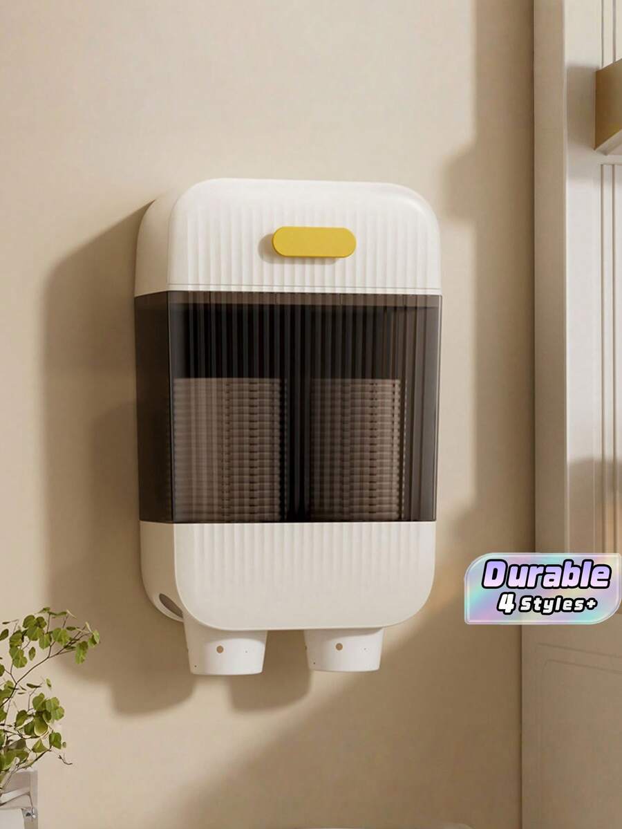 1 cái giá đựng cốc giấy dùng một lần tự động, gắn tường hoặc để bàn, chống bụi, dùng cho máy lọc nước, gia đình, dung tích lớn, giá lưu trữ cốc bên hông, trang trí phòng tắm, trang trí mùa thu, quay lại trường học - Nhiều màu - Xem 1
