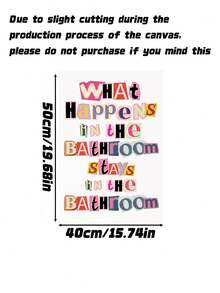1pc 70s Bathroom Poster, Funny Girly Wall Art, Y2K Apartment Decor, Unique Housewarming Gift (Unframed) - multicolor - View 10