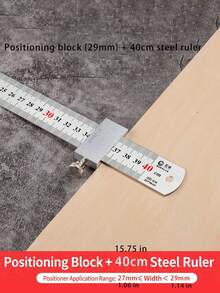 1 Set Penggaris Presisi Baja - Alat Penanda Presisi Tinggi Multifungsi untuk Desainer, Insinyur, dan Tukang Kayu - A - View 7