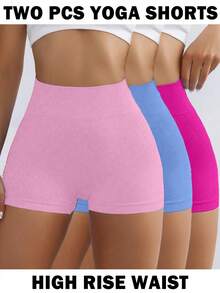 Velisys Velisys Women's Letter Print Casual Daily Wear Sports Shorts 3-Pack - Multicolor - View 3