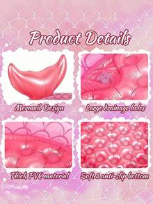 Inflatable Swimming Pool, Retro Inflatable Swimming Pool, Round Inflatable Swimming Pool, Mermaid Inflatable Swimming Pool, Mermaid Inflatable Swimming Pool, Summer Indoor/Outdoor Beach Bubble Bottom Floating Swimming Pool - multicolor - View 13