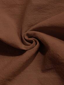 Serisse Setelan 2 Potong Minimalis Kasual Warna Gelap Cocok untuk Musim Panas - Coklat - View 6