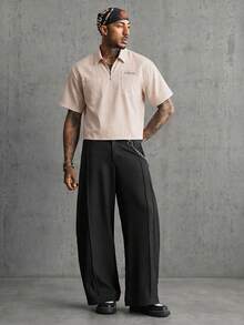 FRESIVO 男士條紋字母圖案短袖口袋休閒 Polo 衫 - 彩色 - 查看 4