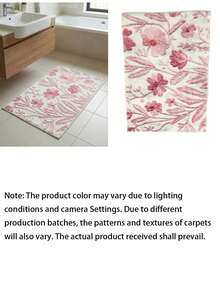 1-Piece Set Of Pink Floral Bathroom, Printed Carpet, Suitable For Home Decoration Kitchen And Bathroom Small Size 23.6 X 15.7 Inches Home Decoration Carpet - multicolor - View 9