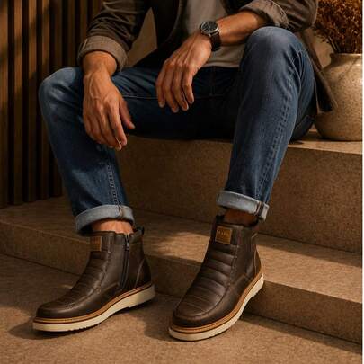 Horse Leather Boot 100% Genuine | Side Closure | Non-Slip Sun | Premium Leather Footwear For, Office And