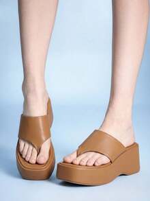 Sugerpunk Ladies, Spike Buckles, Lame-Heeled Platform Sandals. - Brown - View 2
