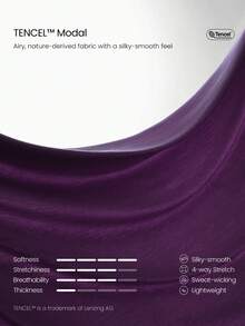 GLOWMODE Camiseta Oversized Modal Everymode Casual Diaria Camisa de Compresión - Bold Plum - Ver 4