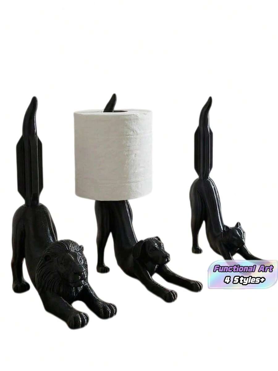 1Piece Stretching Tissue Holder Cartoon Animal Kitchen Paper Towel Dispenser Home Decor Figurine High Quality Trending Now - Multicolor - View 1
