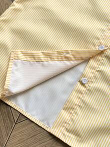 Muvela 條紋蝙蝠袖襯衫 夏季服飾 - 黃色 - 查看 4