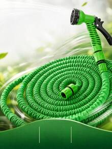 Selang Taman yang Dapat Ditarik dan Diperpanjang 7,5-60M dengan Nozzle Semprotan yang Dapat Diatur 7-in-1, Pipa Air Fleksibel dan Tahan Lama dengan Konektor Fitting untuk Mencuci Mobil, Menyiram Rumput, Memandikan Hewan Peliharaan, dan Penggunaan Sepanjang Musim. - hijau - View 5