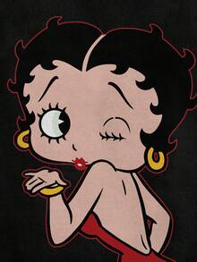 Betty Boop x SHEIN 女款卡通印花休閒百搭日常穿著細肩帶背心上衣 - 白色 - 查看 4