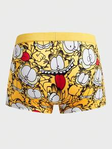 GARFIELD | SHEIN 1 件装男士舒适可爱卡通印花黄色平角内裤 - 黃色 - 查看 7