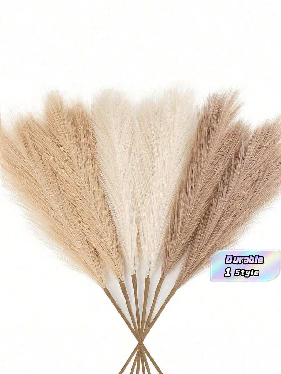 Artificial Reed Mixed Color Grass Boho Decor Faux Pampas Grass Large Tall Fluffy Artificial Fake Flower Bulrush Reed Grass For Autumn Vase Filler Farmhouse Home Kitchen Bohemian Gift, Mother's Day,