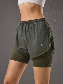 OutZeal Women Outdoor Shorts Hiking Camping Lightweight 2-In-1 Built-In Shorts - Army Green - View 10