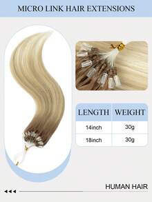 14-18" 30GMicro Loop Hair Extensions,S8-18A/1001 Color,Silky Straight Micro,Premium Healthy Hair,Smooth And Soft Silky Straight,Easy To Install,No Glue Needed,Often Used To Extend Hair And Create The Appearance Of,Micro Bead Hair Extension For Woman - S8-18A/1001 - View 4
