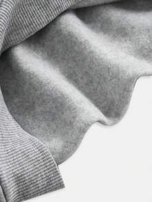 SHEIN Girlism 青少年女孩秋冬時尚灰黑蝴蝶結裝飾圓領長袖上衣與寬腿長褲運動衫套裝，返校季 - 灰色 - 查看 7