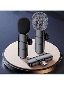 Portable Mini 2.4G Wireless Lapel Microphone, Built-In Noise Reduction Chip Low Latency Recording Mic Compatible With IPhone & Type-C Devices, Ideal For Vlogging, Interview, Teaching & Podcast Video Recording - Black - View 8