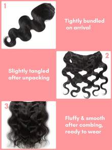 SMART&MATCH Extensión de cola de caballo con cordón ondulada y extensiones de cabello con clips sin costuras onduladas 1 pieza doble trama negro natural extensión de cola de caballo media recogida media suelta para uso diario - Natural Black - Ver 6