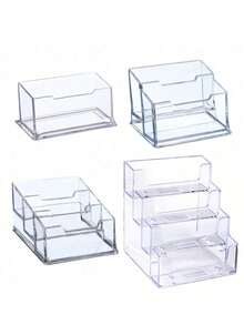 Plastic Business Card Holders, Transparent Business Card Display Racks, Business Card Cabinets, Sticky Note Cabinets, Office Desk Accessories, Office Supplies, Office Decorations. - transparent - View 4