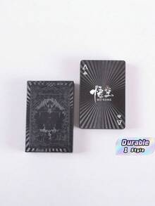 經典撲克牌 耐用教育休閒桌上遊戲牌 競賽娛樂撲克牌 適合室內派對與日常放鬆 - 黑色 - 查看 1