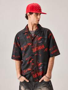 Strevion Men's Casual Brave Batman Digital Print Short Sleeve Shirt - Multicolor - View 4