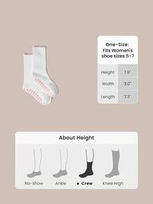GLOWMODE 2-Pair Cotton Blend Powerhouse Pilates Grip Socks With Lettuce Trim & Anti-Slip Grips Daily Active Studio Wear - White + pink. - View 7