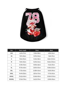 Strawberry Shortcake X SHEIN Sporty Vintage Strawberry Girl Print Mesh Pet Tank Top, Breathable Quick Dry Hollow Fabric, Sizes XXS-XXXXXL For Cats & Dogs, Cool Summer Wear For Sports, Walking & Indoor Use - Black - View 5