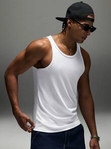 Sport MetroGents 3pcs Men Solid Color Round Neck Casual Sport Tank Tops Workout Tops Tank Top Pack Basic Basketball Jersey, Gym - Multicolor - View 4