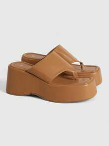 Sugerpunk Ladies, Spike Buckles, Lame-Heeled Platform Sandals. - Brown - View 3