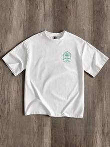 Manfinity Joysei Men's Casual Vacation Coconut Tree Print T-Shirt - White - View 2