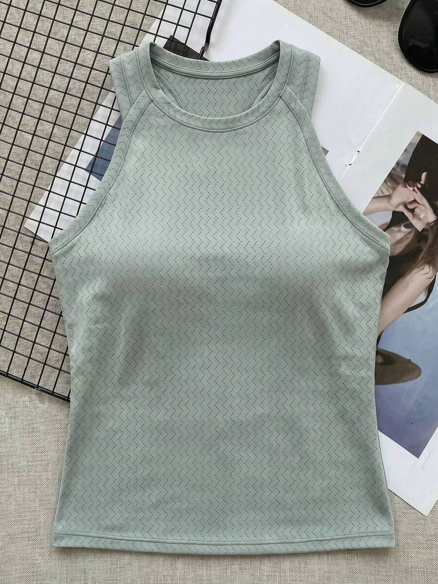 SHEIN Cheerettes 女款素色圓領休閒日常旅行運動T恤 - Fresh Green - 查看 1