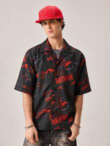 Strevion Men's Casual Brave Batman Digital Print Short Sleeve Shirt - Multicolor - View 3