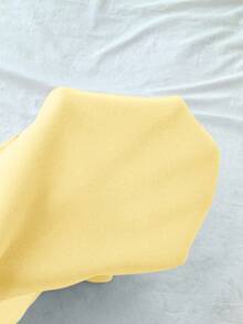 SHEIN Tween Girl Solid Color Knit Scoop Neck Casual Fitted T-Shirt - Yellow - View 5