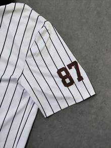 Gym Rark Men's Striped Letter Print Sports Polo Shirt, Gym - White - View 3