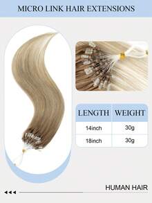 14-18吋 30G 微環接髮片，S8-18A 色，絲滑直髮微珠紋理，頂級健康真人髮，順滑柔軟絲直，易安裝免膠水，適合髮量稀疏者，適用沙龍與日常配戴 - S8-18A - 查看 4