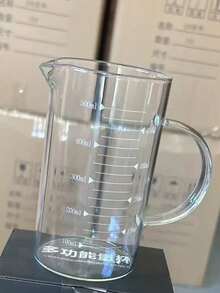 Taza de medición de vidrio resistente a altas temperaturas con escala y asa - transparente - Ver 7