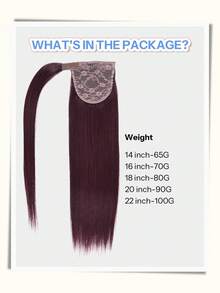 Ponytails Extensions Human Hair Dark Wine Remy Hair Extensions Invisible Wrap Around Ponytail Real Human Hair For Women Daily Work - S99J - View 2