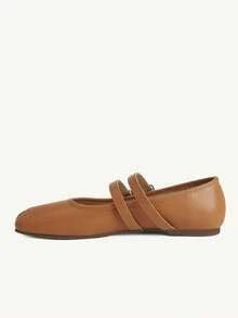 CUCCOO CHICEST Ladies Brown Strip With Toe Cap Flat Sole Single Shoe - Brown - View 6