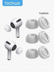Teckwe 6件組矽膠耳塞套，適用於AirPods Pro，無線藍牙耳機防噪耳塞 - 查看 1